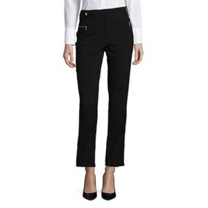 CALVIN KLEIN Black Zip-Pocket Straight-Leg Pants Size 8